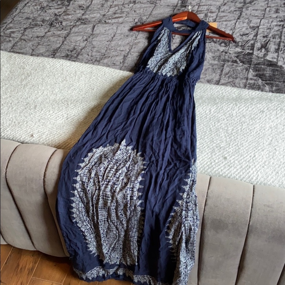 Beautiful navy and silver backless